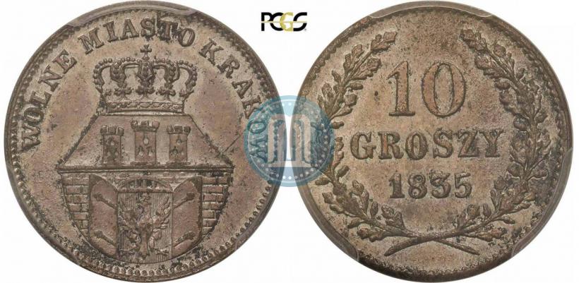Picture 10 groszy 1835 year  "Free city of Kraków"