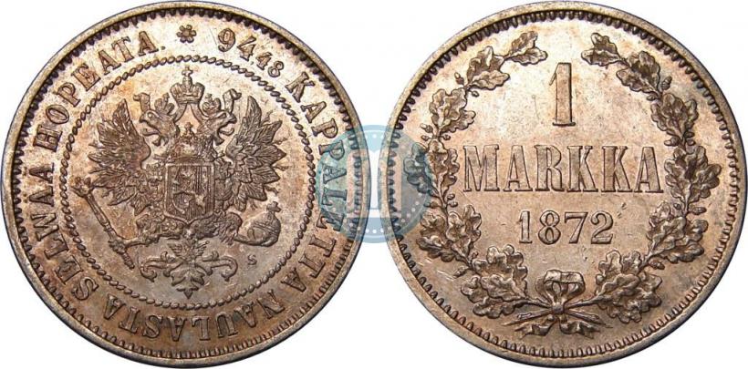 Picture 1 markka 1872 year S 