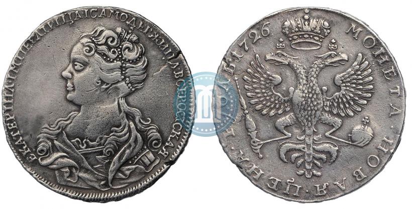 Picture 1 rouble 1726 year  "Moscow type, portrait turned to the left"