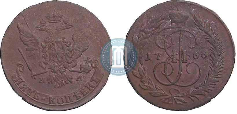 Фото 5 копеек 1766 года ММ 