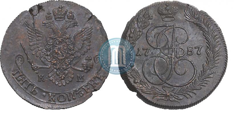 Picture 5 kopecks 1787 year КМ 