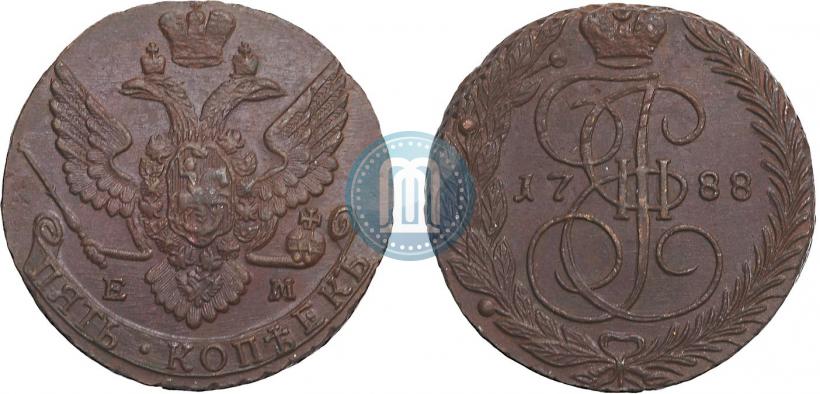 Фото 5 копеек 1788 года ЕМ 