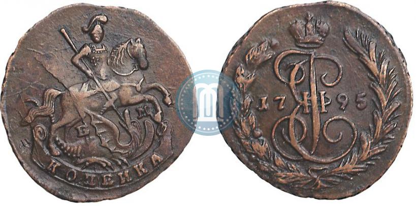 Picture 1 kopeck 1795 year ЕМ 