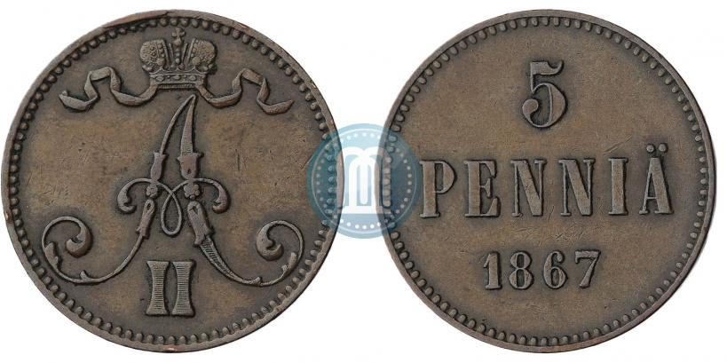 Фото 5 пенни 1867 года  