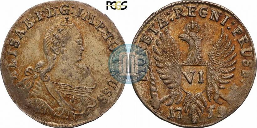 Picture 6 groszy 1759 year  