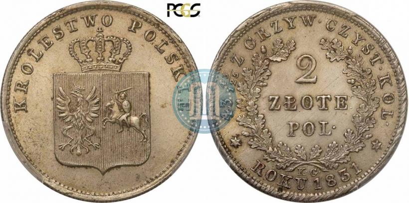 Picture 2 złote 1831 year KG "Polish uprising"