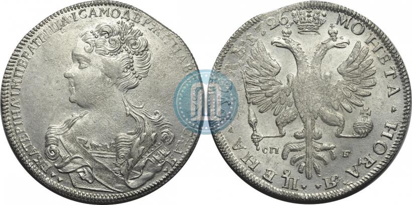 Picture 1 rouble 1726 year СПБ "Petersburg type, portrait turned to the left"
