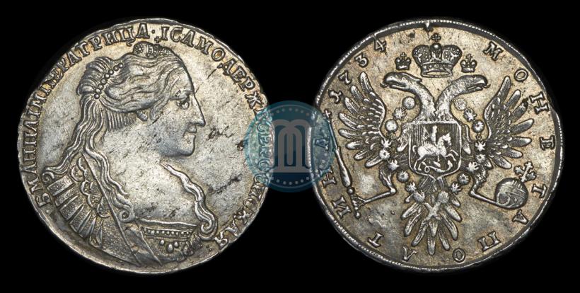 Picture Poltina 1734 year  "Type of 1735"
