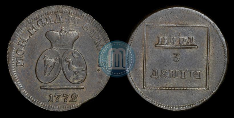 Фото Пара - 3 денги 1772 года  