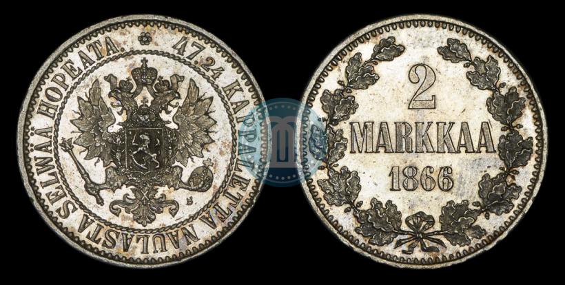 Picture 2 markkaa 1866 year S 