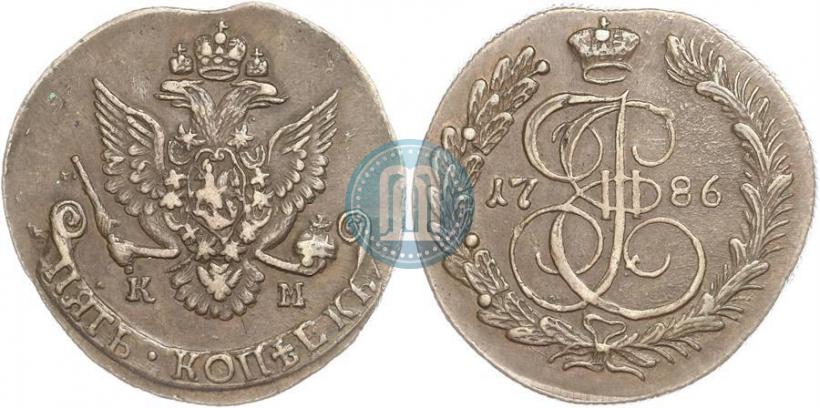 Picture 5 kopecks 1786 year КМ 