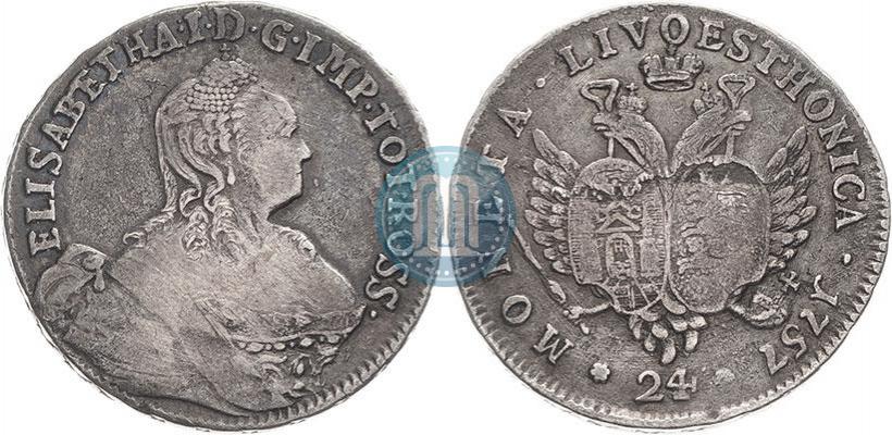 Picture 24 kopecks 1757 year  "For Livonia"