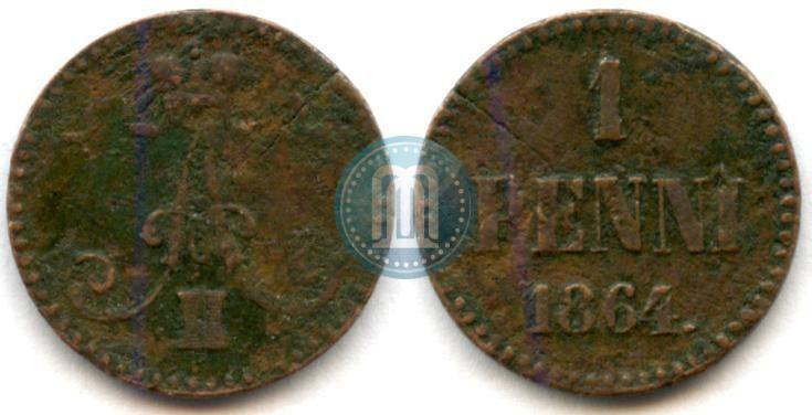 Фото 1 пенни 1864 года  
