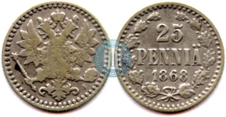 Picture 25 pennia 1868 year S 