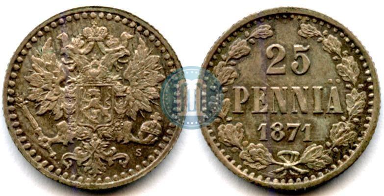 Фото 25 пенни 1871 года S 