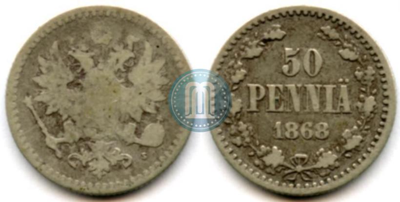 Фото 50 пенни 1868 года S 