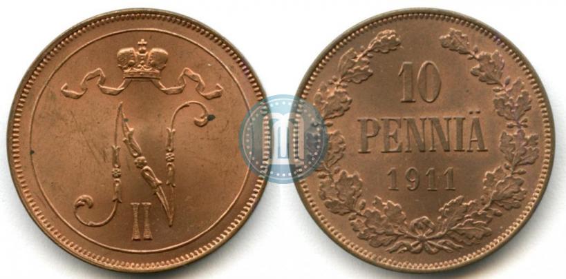 Фото 10 пенни 1911 года  