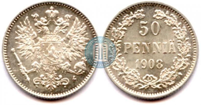 Picture 50 pennia 1908 year L 
