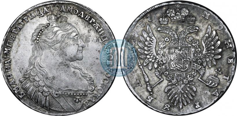 Фото 1 рубль 1737 года  "Тип 1735 года"