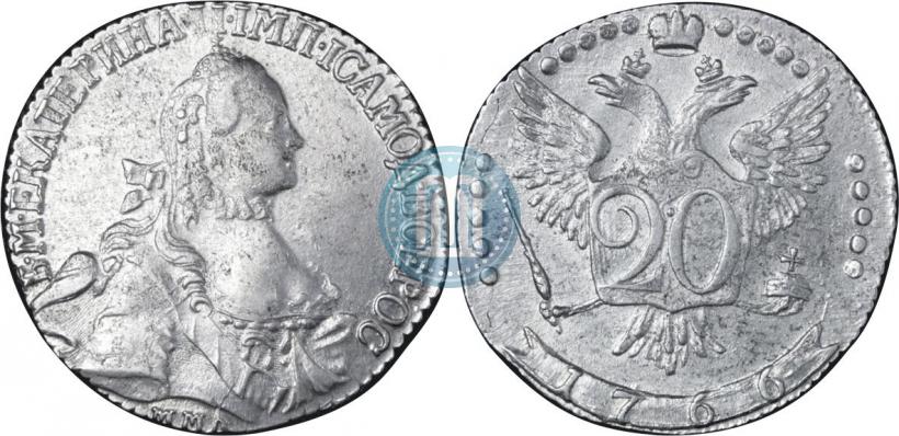 Picture 20 kopecks 1766 year СПБ 