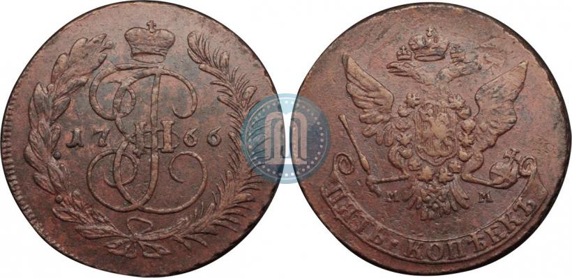 Picture 5 kopecks 1766 year ММ 