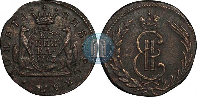 Picture 1 kopeck 1773 year КМ 