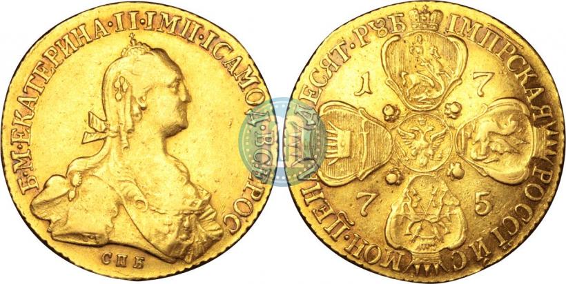 Picture 10 roubles 1775 year СПБ 