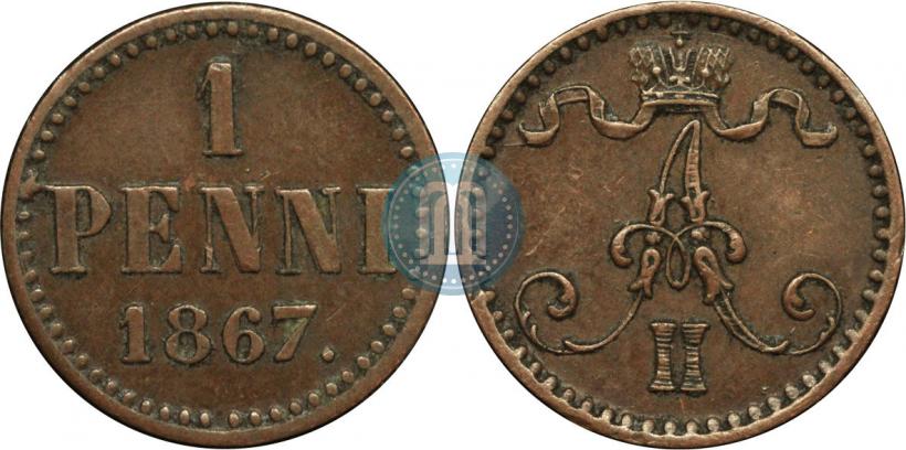 Фото 1 пенни 1867 года  