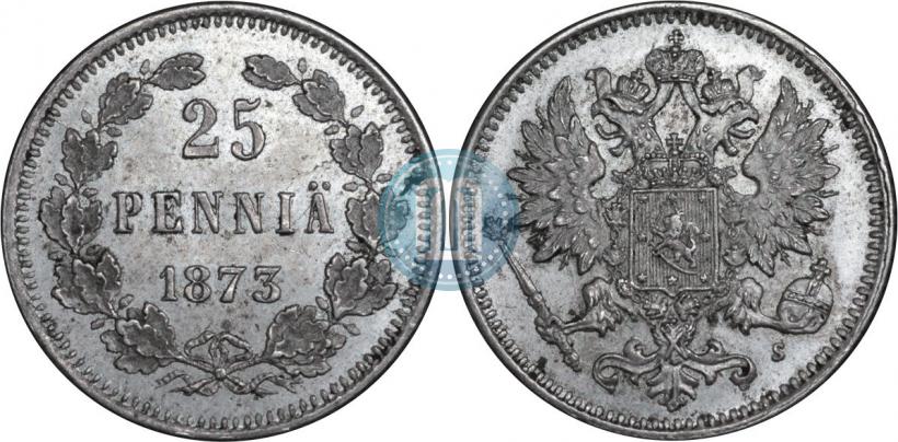 Фото 25 пенни 1873 года S 