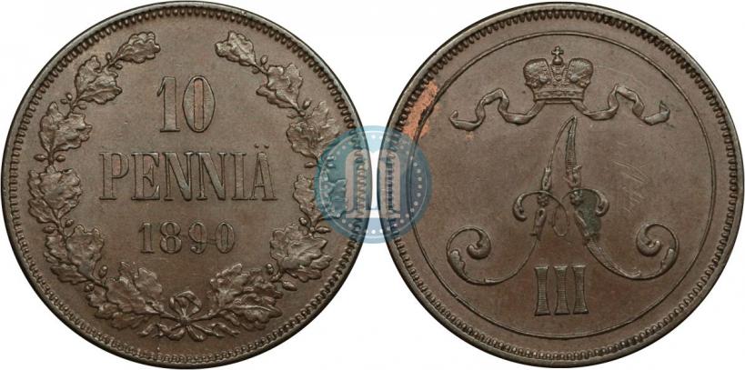 Фото 10 пенни 1890 года  