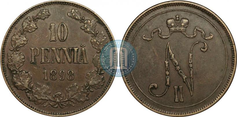 Picture 10 pennia 1898 year  