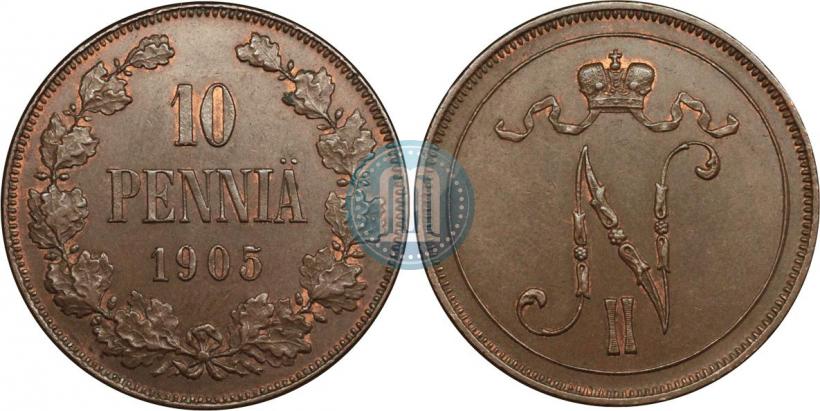 Picture 10 pennia 1905 year  