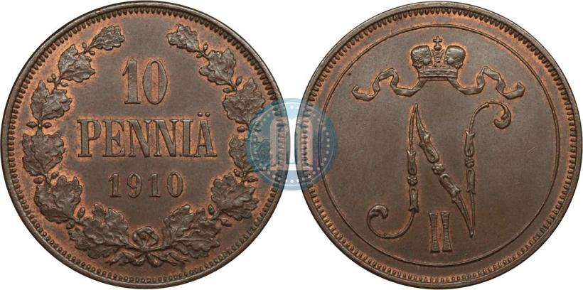 Picture 10 pennia 1910 year  