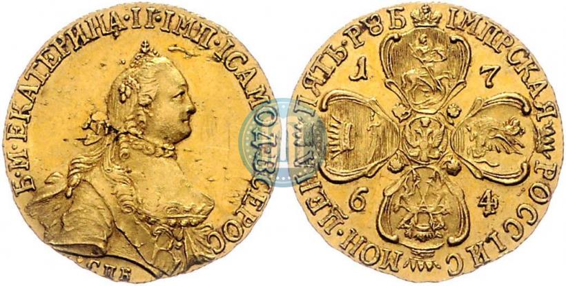 Picture 5 roubles 1764 year СПБ 