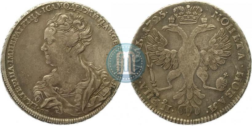 Picture 1 rouble 1725 year СПБ "Petersburg type, portrait turned to the left"