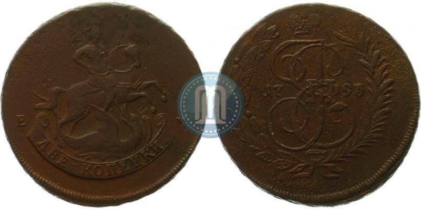 Picture 2 kopecks 1793 year ЕМ "Paul's restrike"