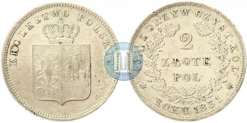 Picture 2 złote 1831 year KG "Polish uprising"