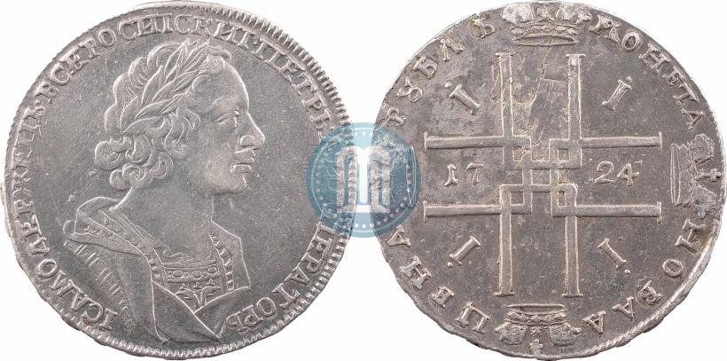 Picture 1 rouble 1724 year  "Portrait in ancient armour"