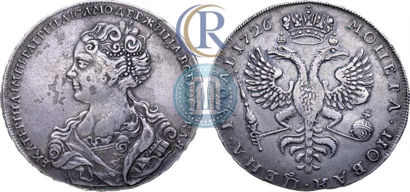 Picture 1 rouble 1726 year  "Moscow type, portrait turned to the left"