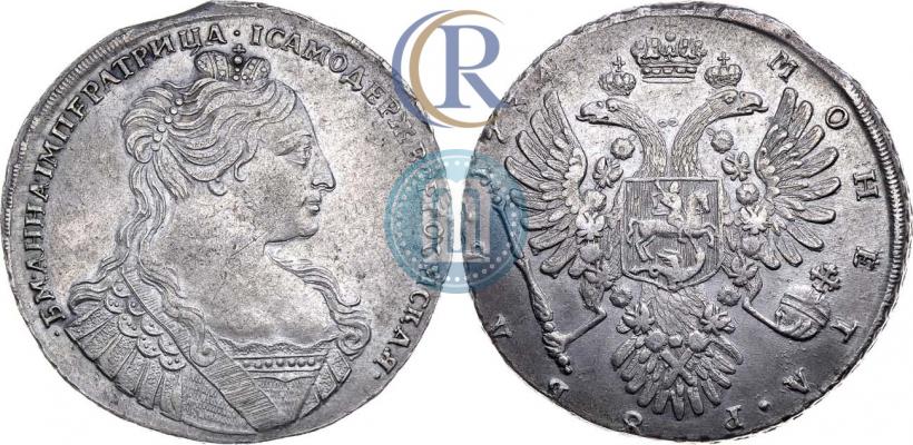 Фото 1 рубль 1734 года  "Тип 1735 года"