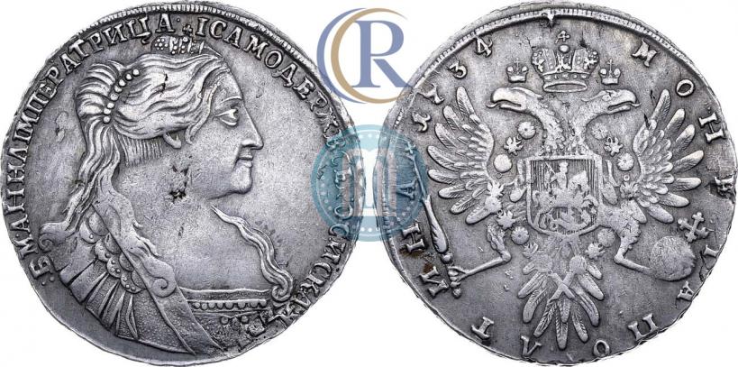 Фото Полтина 1734 года  "Тип 1735 года"