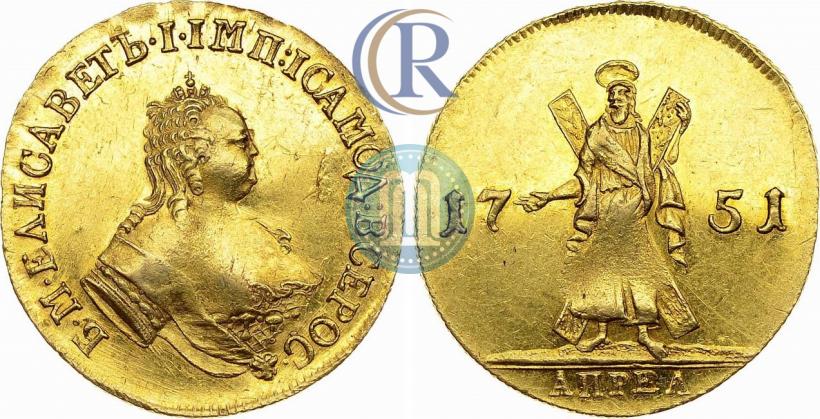 Picture 2 ducats 1751 year  "St. Andrew on the reverse"