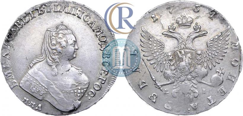Фото 1 рубль 1754 года ММД-ЕI 