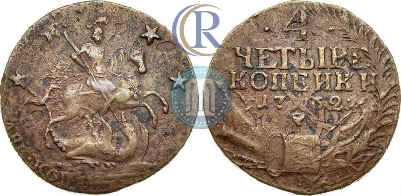 Picture 4 kopecks 1762 year  