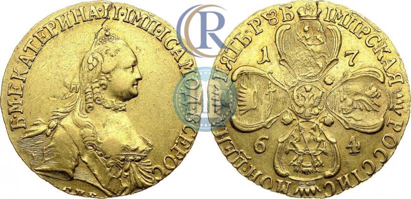Фото 5 рублей 1764 года СПБ 