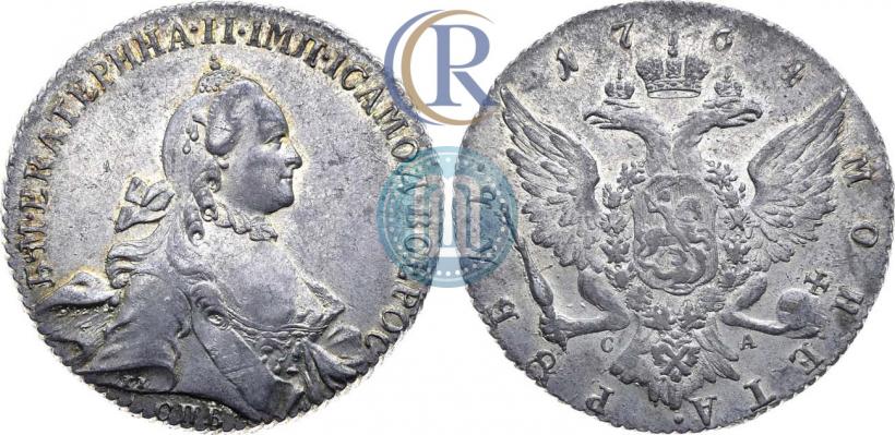 Picture 1 rouble 1764 year СПБ-СА 