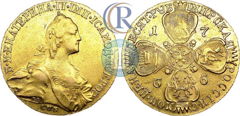 Picture 10 roubles 1766 year СПБ 