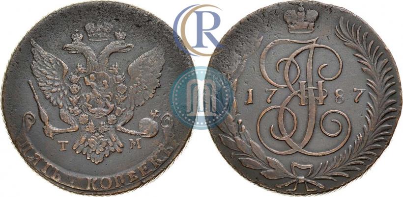 Фото 5 копеек 1787 года ТМ 