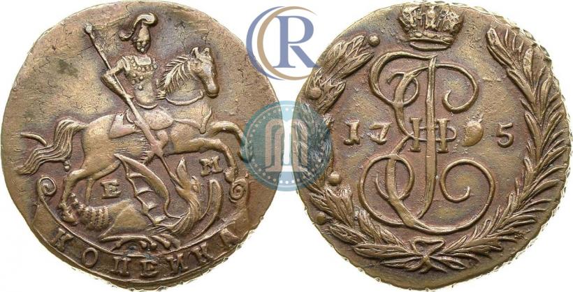 Picture 1 kopeck 1795 year ЕМ 