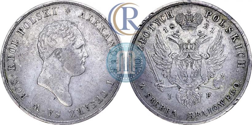 Picture 10 złotych 1821 year IB 